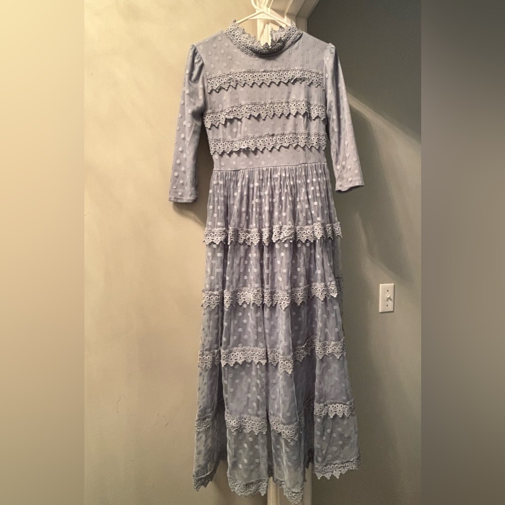 RESERVED Dainty Jewell’s blue lace dress